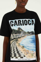 Black Landscape Carioca  Relaxed T-Shirt